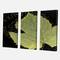 Designart - Handpainted Green Leaf On Black - Traditional Canvas Artwork